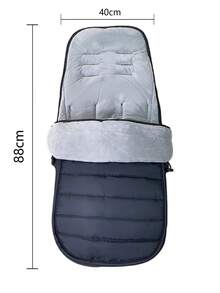1pc Universal Stroller Foot Cover, Baby Sleeping Bag, Windproof Waterproof Fleece Lining, Suitable For Autumn/Winter Baby Travel - Black B - View 7