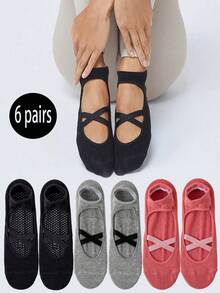 1/2/3/4/5/6 Đôi tất tập Pilates màu trơn cho nữ, đế silicon chống trượt, tất tập Yoga cho các môn thể thao trong nhà, chạy bộ, tập thể dục, nhảy dây, khiêu vũ, trang phục thường ngày, phù hợp với mọi mùa, quà tặng tuyệt vời cho mẹ, bạn gái, chị gái, giáo viên - Nhiều màu - Xem 33