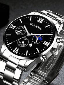 6pcs/Set Men's Business Casual Quartz Watches With Calendar, Round Dial, Multiple Color Options, Perfect Gift For Father's Day, Birthday Or Anniversary - Multicolor - View 3