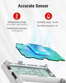 ThermoPro TP357 Termómetro digital higrómetro interior de 260 pies, termómetro medidor de humedad con aplicación inteligente, termómetro de habitación medidor de humedad con sensor de humedad de temperatura - 1 - Ver 6