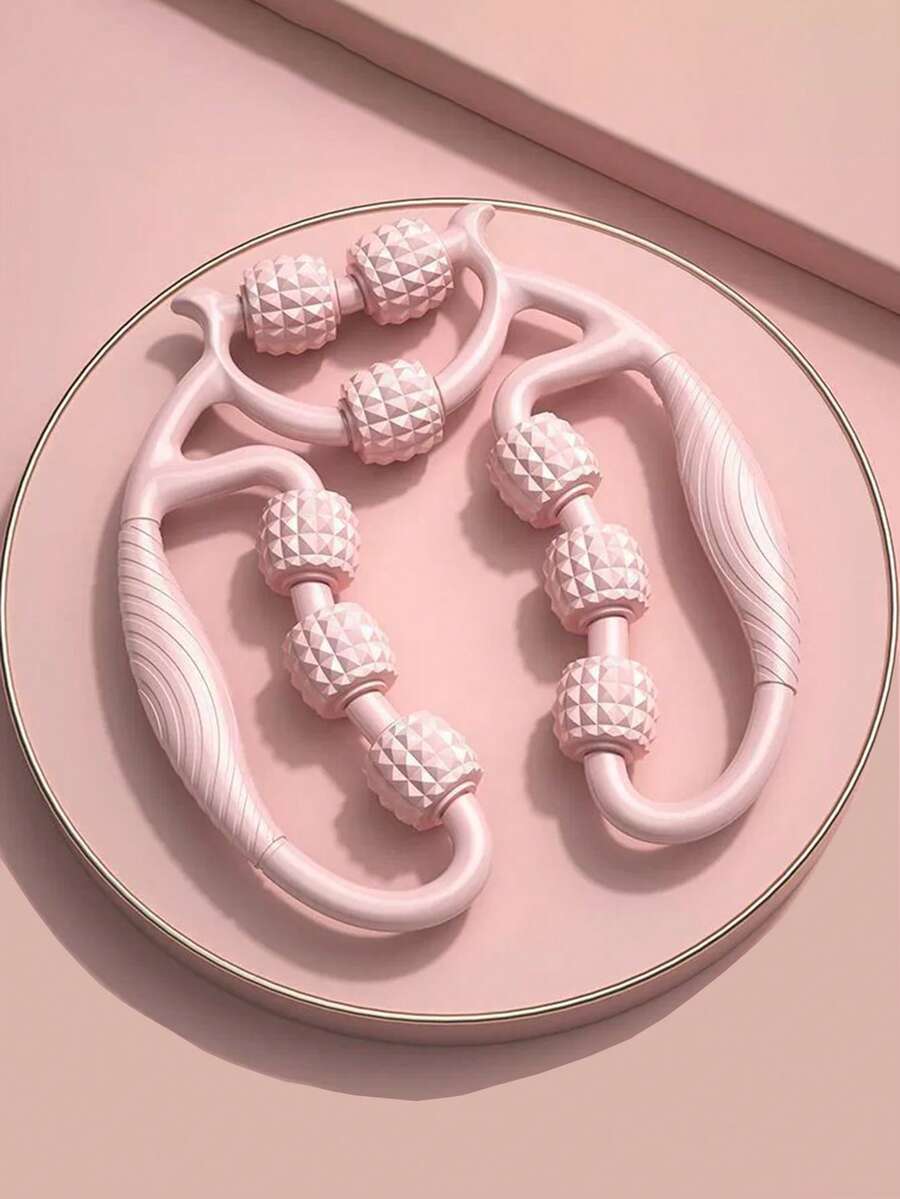 1件装九轮环腿部按摩器滚动夹腿缓解肌肉疏通经络揉捏放松滚轮轴