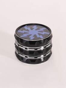 1 Metal Grinder - Four Layer Manual Crusher, Designed With Red And Purple Snowflakes, Made Of Zinc Alloy Material - Portable Smoking Tool Gift, Fashionable Smoking Tool, Metal Food Grinder.