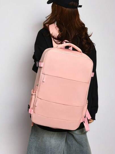 Ladies' Large Capacity Travel Backpack, Commuting And Class Backpack, Fashionable Computer Bag, Short Distance Business Travel Luggage Bag, College Style High School Student Backpack, Casual And Simple Travel Backpack, Unisex Backpack,Multi Functional Backpack, College Student Computer Bag Travel Bag Duffle Bag Overnight Bag Durable Travel Organizer Cruise Essentials Vacation Essentials For Men Women