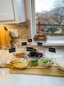 1/4 Peças Etiquetas de Quadro Negro Mini, Pequenos Quadros Negros com Cavalete para Casamentos, Festas de Aniversário, Quadros de Mensagens e Decorações de Eventos