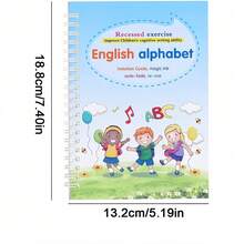 1pc/4pcs Magic Handwriting Practice Book, Calligraphy Practice Book. Control Pen Calligraphy, Suitable For Children's Magic Writing, Reusable Magic Calligraphy Handwriting Practice Book And Tracing, Holiday Gift, Holiday Gift, Stationery Gift, School Supplies, Birthday Gift, Christmas (Color And Details Random)