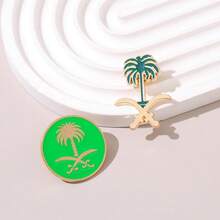 New Plant Tree Metal Badge National Flag Brooch, Fashion Apparel Accessory - Multicolor - View 2