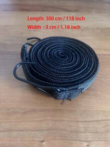 300cm Elastic Rope Strap, Suitable For Motorcycle, Tricycle, Bicycle, Bundling Use - Black - View 13
