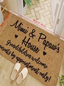 1pc New Mimi & Pawpaw's House Welcome Mat, Suitable For Living Room, Bedroom, Indoor - Machine Washable - Flannel Material, Soft Wrapped, Skin-Friendly, No Pilling, Water-Resistant Easy Care, Odorless - Ideal For Home Decor, Room Decor, Living Room Rug, Bedroom Rug, Bathroom Rug, Kitchen Rug, Area Rug, Hotel Decor - Area Rug, All Season Use.