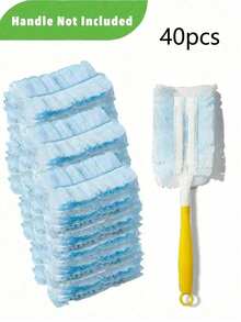 4 عبوات (40 قطعة) 1 عبوة (10 قطع) من بدائل الممسحة القابلة للتخلص منها، رؤوس الممسحة الكهروستاتيكية للاستبدال - إزالة الغبار بسهولة للإلكترونيات والأثاث والستائر والمراوح السقفية - (المقبض غير مشمول) - مستلزمات التنظيف، ملحقات التنظيف