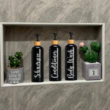 3 Stücke nachfüllbare Lotionsflasche für Dusche Bad Shampoo Seife Conditioner, 500ml Shampoo Spender Set, Badezimmer Accessoires, Weihnachts-/Neujahrgeschenke