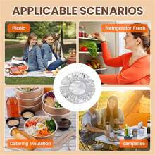30 pièces Couvercles thermiques réutilisables en feuille d'aluminium - Couvercles de réchauffage de table, couvercles en feuille d'aluminium, conservation et réchauffage des aliments en cuisine, convient pour les bols, assiettes et plats - garde les aliments chauds, frais, à l'abri des insectes et de la poussière, équipement de réchauffage des aliments