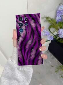 1 件紫色 TPU 不对称波浪模糊图案防震全覆盖手机壳，兼容 Galaxy A51 4G、Galaxy A52/A52s 5G、Galaxy S23 Ultra、Galaxy A13 4G、Galaxy A12、Galaxy S22 Ultra、OPPO A54、Galaxy A54、Galaxy A04E、Galaxy A05S、Galaxy A34、Galaxy S24 Ultra 5G、Redmi Note 13、Galaxy A14、Galaxy A32 4G - 彩色 - 查看 1