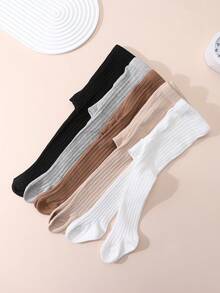 5 أزواج من سراويل الأطفال البنات البسيطة والمتعددة الاستخدامات ذات التصميم المخطط، مناسبة للتنسيق اليومي - متعدد الألوان - مشاهدة 4