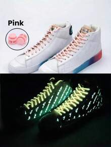 A Pair Of Round, No Knots, Mushroom Spring Buckle Style, Tight Laces, Including Luminous Style Laces, High Elastic Laces, Not Easy To Break. They Are Suitable For Sneaker, Basketball Shoes And Casual Shoes, Convenient And Comfortable To Wear