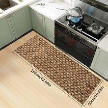 1 buc. Model floral 2D, covoraș de podea cu design plat din frânghie de in fals, pernă de protecție pentru podea de bucătărie, covoraș confortabil pentru picioare, covor pentru sufragerie, dormitor, baie, spălătorie, birou, decor pentru casă și interior