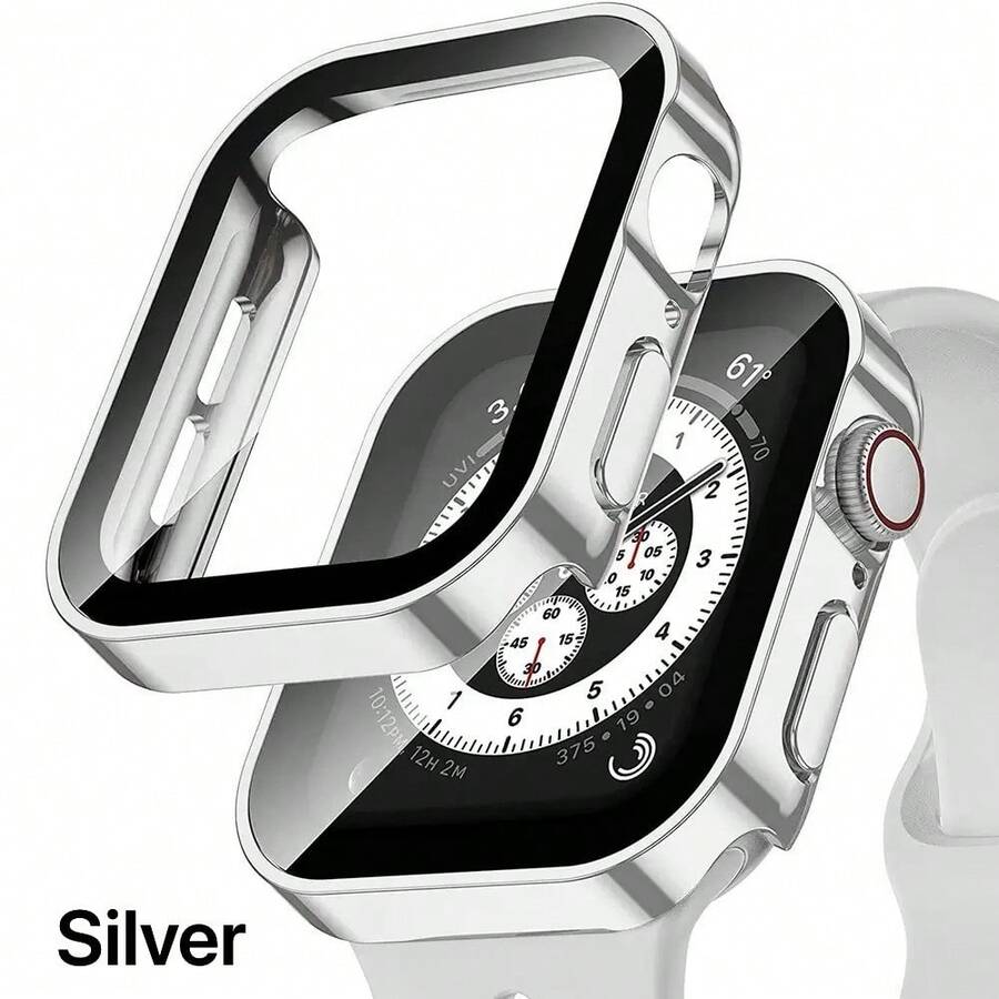 Waterproof Protective Case Compatible With Apple Watch, Suitable For Men And Women, Straight Edge Waterproof, Shockproof, Scratch-Resistant PC Hard Case With Tempered Glass Screen Protector, Compatible With Watch 40/41/44/45/49/S1 42/46, Sensitive Touch, All-Round Protection To Prevent Damage