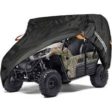 UTV - Funda resistente para guardabosques impermeable de 4 a 6 plazas lado a lado, 4 puertas para todo tipo de clima con tira reflectante compatible con RZR General Can - Am SxS - L: 154" de largo x 67" de ancho x 76" de alto (Asientos de doble ) - Ver 1