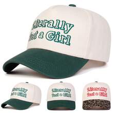 1pc Women "Literally Just A Girl Time" Embroidered Trucker Hat, Casual Street Style Baseball Cap, Suitable For Spring/Autumn Outdoor Travel