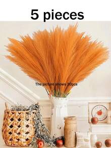 10pcs/20pcs-Artificial Reed Grass Boho Decor Faux Pampas Grass Large Tall Fluffy Artificial Fake Flower Bulrush Reed Grass For Winter Vase Filler Farmhouse Home Kitchen Bohemian Decoration, Room, Wedding Party Decor, Valentine's Day, Gift,Fall Decor,Autumn,Fake Plants