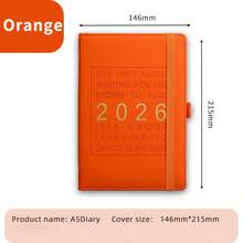 1 PC 2026 Premium PU Daily Planner – 320-Page (160 Sheets) Thick Notebook With 365-Day Dated Pages, Ribbon Marker & Pen Loop. Waterproof & Stain-Resistant Cover With Monthly Index Tabs For Efficient Planning. - Multicolor - View 17