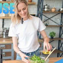 [2 kabellose Ansteckmikrofone] 2 professionelle kabellose Ansteckmikrofone | mit Geräuschunterdrückung, Windschutz, ideal für Interviews, Videos und Podcasts aufnehmen, [Kabelloses Lavalier-Mikrofon] Kabelloses Lavalier-Mikrofonsystem | 1-Tasten-Aufnahme, Ansteckdesign, Allrichtungsmikrofon, USB-C-Anschluss, USB-aufladbarer Lithium-Polymer-Akku, Plug-and-Play-Kompatibilität für Streaming - Schwarz - Übersicht 3