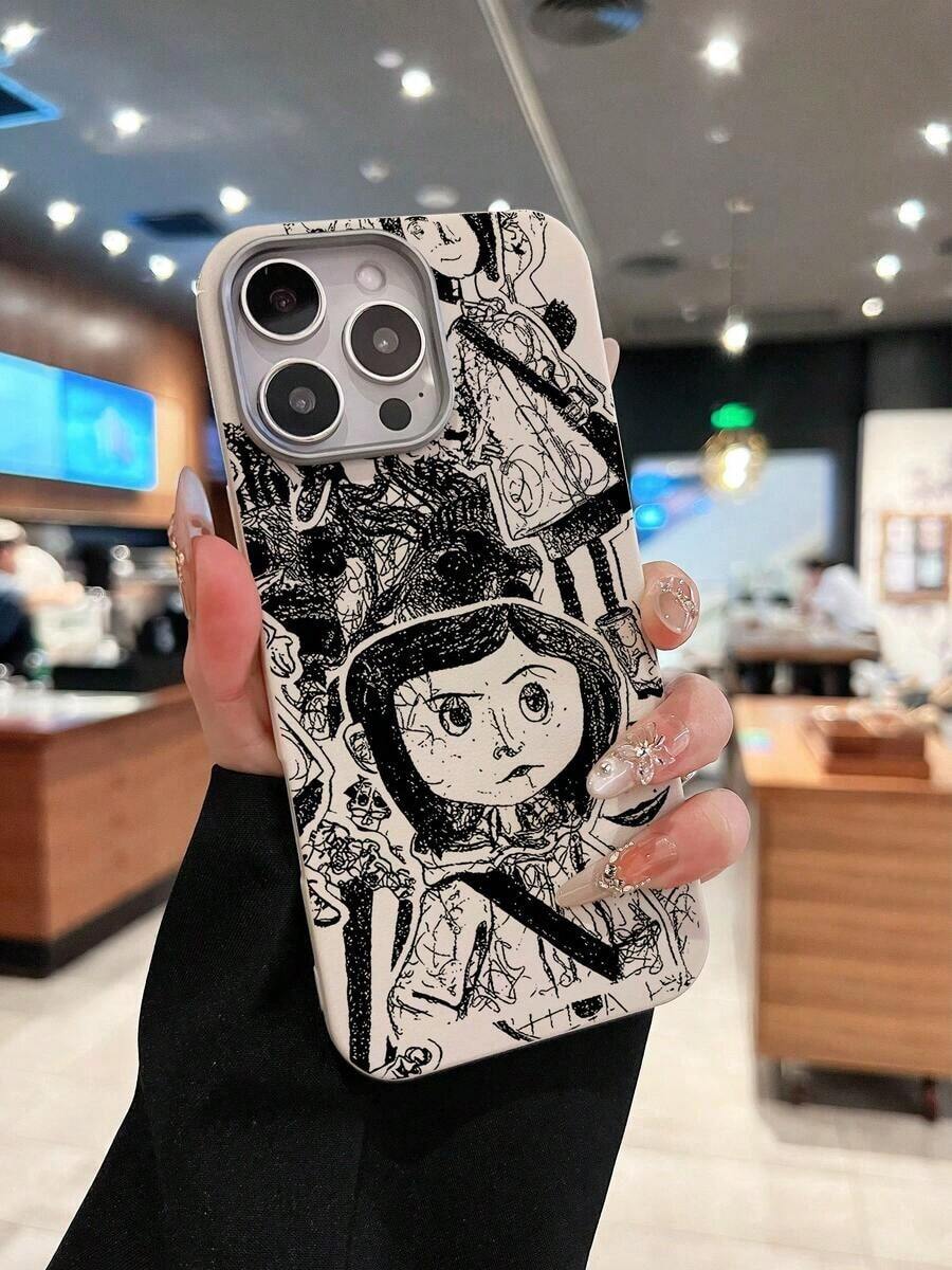 Teléfono móvil con personajes caprichosos, diseñado con bocetos divertidos y colores vibrantes, adecuado para los modelos 16, 15, 14, 13, 12 y 11 Pro, hecho de material TPU y resistente a los golpes. Teléfono para familia, amigos, niños, cumpleaños, primavera, vacaciones, novios, novias y regalos de San Valentín - CZ1 blanco - Ver 1