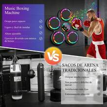 Maquina de Boxeo Musical, Music Boxing Machine con Modos y Volumen Ajustables, con Bluetooth, Apto para Adultos y Niños - Multicolor - Ver 12