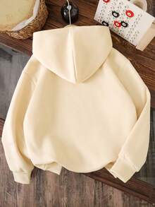 Young Girls' Cartoon Pattern Warm Sweatshirt - Apricot - View 2