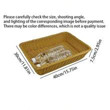 Cesta de pan de mimbre Faridabio con tapa de acrílico transparente - Bandeja de alimentos duradera y lavable para postres y frutas - Perfecta para la cocina, el picnic y la exhibición en el hogar, el embalaje de cartón duro reduce el riesgo de daños