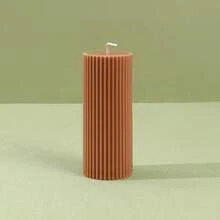1 Set Ribbed Pillar Candles (1pc), Size: 1.96 In, 3.93 In, 7.87 In, 5.9 In, Large Soy Wax Scented Pillar Candles, Elegant Ribbed Modern Home Decor, Suitable For Bathroom And Living Room (Brown) - Multicolor - View 16