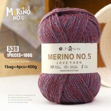 400g Wool Yarn, 245 Thick Alpaca Wool Yarn, Casual Knitting Bar Knitting Yarn, Suitable For Making Fashionable Coats, Scarves, Hats, Gloves, Wool Carpets, Wool Cushions, Handicrafts, Clothing, 50% Wool, 50% Polyester, 1 Bag = 4 Balls = 400g - Four Packs - View 31