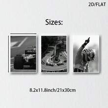 3 件套黑白 F1 赛车主题装饰画，现代简约海报，适用于卧室、客厅、书房、走廊、餐厅，理想的礼物，墙壁艺术装饰，高品质艺术印刷，无框 - 彩色 - 查看 16