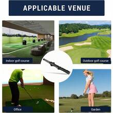 2PCS Right-Hand Golf Swing Training Grip Non-Slip Standard Teaching Aid Warm Up Trainer - Rubber Practice Aid For Beginners & Professionals, Enhance Performance - 黑色 - 查看 10