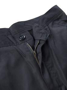 Black Multi-Pocket Men's Cargo Pants (Belt Not Included)