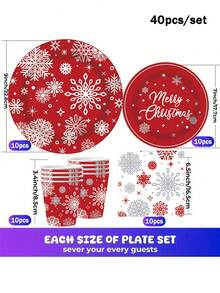 80 件套，圣诞主题，一次性纸盘，蛋糕盘，派对盘，生日盘，材料，适合生日派对、聚会等各种节日 - 彩色 - 查看 9