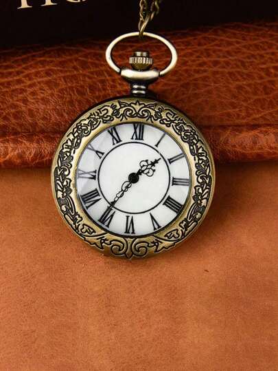 ساعة جيب كوارتز مفرغة بتصميم فراشة وكرمة، ساعة جيب كوارتز مفتوحة بتصميم منقوش بالنحاس البرونزي العتيق للرجال والنساء