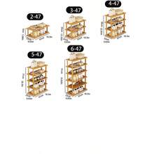 Kệ giày 6 tầng bằng tre tự nhiên với thiết kế vuông hiện đại, giải pháp tiết kiệm không gian cho phòng ngủ, hành lang, nhà bếp - Giải pháp lưu trữ bằng gỗ trang nhã cho giày thể thao, giày cao gót, giày bít mũi, dép xăng đan - Kệ trưng bày giày nhỏ gọn, dễ lắp ráp - Nhiều màu - Xem 4