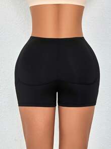 女士加厚臀部塑身短裤，可拆卸衬垫，塑身紧身裤
