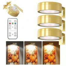 1/3/6 Stücke kabellose Metall Wandkunst LED Bildleuchten, mit magnetischer kabelloser Wandlampe, Lichterketten, Lampen, LED-Leuchten, Nachtlicht, Beleuchtung, Buchleuchte, LED-Leuchten für Räume - einstellbare Farbtemperatur, Timer, Fernbedienung und Taststeuerung - perfekt für Galerien, Treppen, Flure