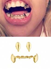 3pcs/Set Vampire Fang Teeth Decoration, Funny Cosplay Prop For Halloween, Unisex Holiday Gift