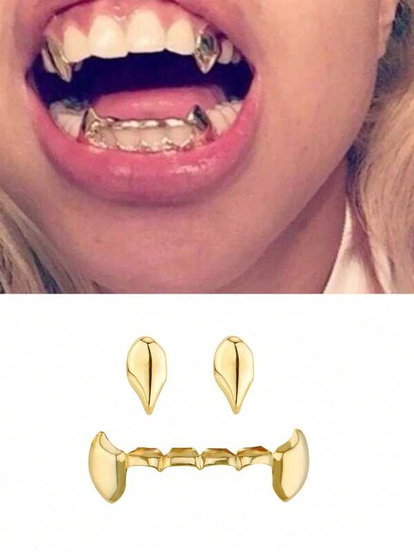 3pcs/Set Vampire Fang Teeth Decoration, Funny Cosplay Prop For Halloween, Unisex Holiday Gift