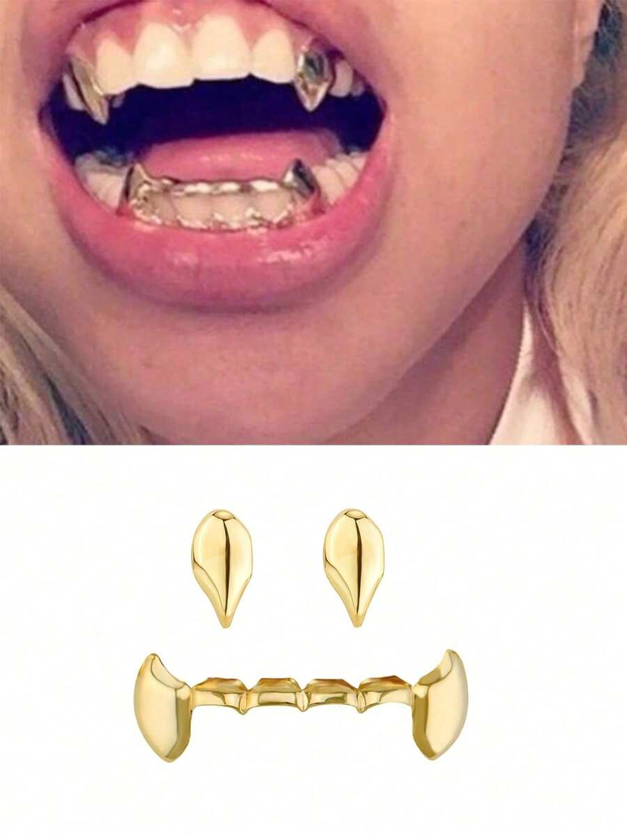 3pcs/Set Vampire Fang Teeth Decoration, Funny Cosplay Prop For Halloween, Unisex Holiday Gift