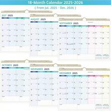 2026 Wall 2026, 14.57 11.42, 2026 U2013Dec 2026, Months 2025 - 2026, Monthly With Ruled Blocks, Thick, - - 最初的 - 查看 4