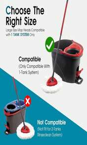 4 Pack Mop Head Replacement Compatible With O Cedar Triangle Swivel Mops,Spin Mop Replacement Head 100% Microfiber,Deep Cleaning,EPSUNORISE Compatible With O Cedar Mops(White) - 白色 - 查看 3