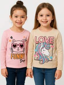 Kit 3 Children's T-Shirts Girls ASSORTED Sleeve - 長篇漫畫 - 查看 5