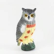 1 قطعة، نافرة البوم ذات الرأس الدوار، طارد الطيور البلاستيكي، تصميم مكافحة الآفات الخارجية لحماية الحديقة، ديكورات خارجية، لطرد السناجب والفئران! مثالية لحديقتك أو شرفتك أو شرفتك