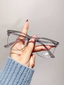 1 Pair Kids Oval Frame Fashion Non-Prescription Glasses, Suitable For Boys And Girls Daily Decoration, Back To School, Holiday, Travel, Halloween Party, Photography Props