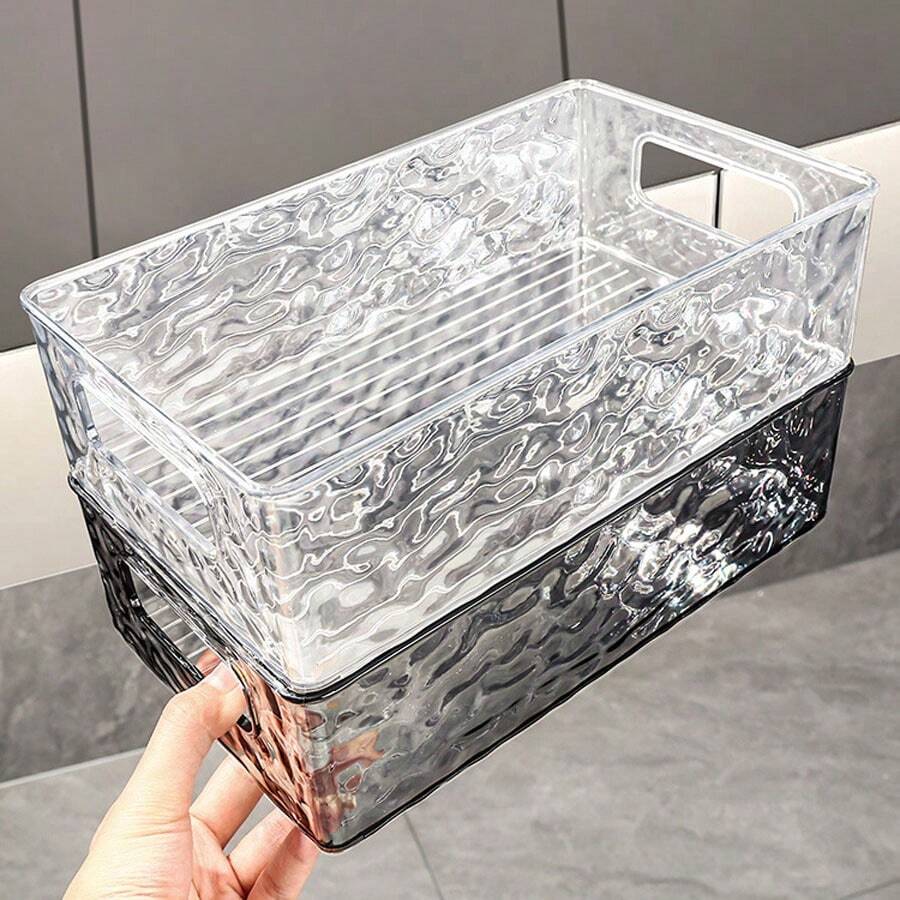 1 Stück transparenter Make-up Organizer Box, Badezimmer Waschtisch Aufbewahrungskorb, stapelbarer Kosmetik Halter Regal