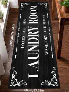 Tapis de sol de buanderie noir simple et confortable en éponge. Tapis de sol de cuisine non glissant, durable et moelleux pour la cuisine, la buanderie et la salle de bain.