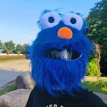 - Funda para casco de motocicleta de cara completa, fcil de instalar, casco de motocicleta, divertido viaje, juego de felpa esponjosa de dibujos animados para sombreros de Navidad de - A35 - Ver 2